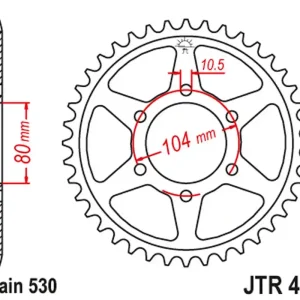 Ihned K Objednání JT rozeta 488 45 KAWASAKI ZXR750 J 91-92 (48845JT) (řetěz 530)