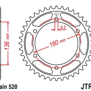 Výhodná Nabídka JT rozeta 3552 41 BMW G310 R 16-19 (+1), APRILIA ETX 125 TAUREG 85-87 (355241JT) (řetěz 520)