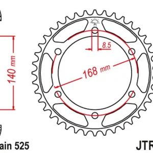 Ruční Výroba JT rozeta 4550 42 BMW F800R (otvory pro šrouby 8,5mm) (455042JT) (řetěz 525) černá