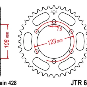 Vysoce Kvalitní JT rozeta 707 50 CAGIVA 50 PRIMA SUPER sportS 92-95 (70750JT) (řetěz 520)