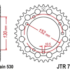 Dokud Zásoby Vydrží JT rozeta 713 46 CAGIVA ELEFANT 750/900 90-98, GRAND CANYON 900 99 (71346JT) (řetěz530)
