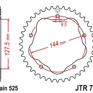 Vysoce Kvalitní JT rozeta 4320 36 DUCATI 848/916/996/1000/1100 (vyžaduje adaptér JTA750B) (432036JT) (řetěz 525)