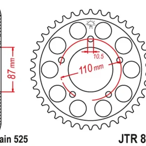 Akce JT rozeta 828 48 SUZUKI GSF 650 BANDIT 07-15,GSX 650F 08-16 (82848JT) (řetěz 525) barva černá