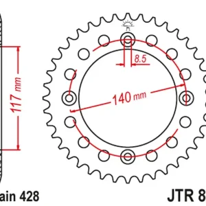 Pouze Dnes JT rozeta 831 46 YAMAHA YZ 80L/S 84, 86-92 (83146JT) (řetěz 428)