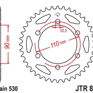 Odeslání Ihned JT rozeta 850 34 YAMAHA XS 650 74-83, TX 650 72-74 (85034JT) (řetěz 530)