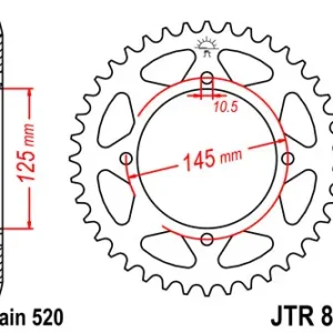 Výhodná Nabídka JT rozeta 857 45 YAMAHA XT 600E 90-03, XT 660Z TENERE 91-00 (85745JTZBK) (řetěz 520) barva černá - podívejte se také na 458845JT