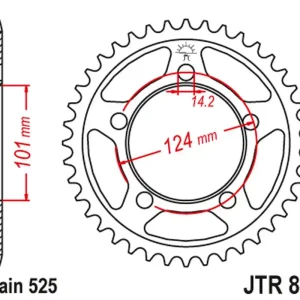 Záruka V Ceně JT rozeta 4508 41 KTM 950/990/1190 RC8 /DUKE/ SUPERMOTO (450841JTZBK) (řetěz 525) barva černá
