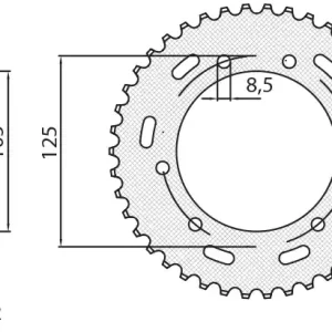 SUNSTAR rozeta 4413 50 YAMAHA XT 125X/SM 05-09 (JTR1134.50) (řetěz 428) (441350JT) Hit Sezóny