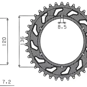 Rychlé Dodání SUNSTAR rozeta 4324 57 YAMAHA TDR 125 93-99 (JTR1847.57) (řetěz 428) (432457JT)