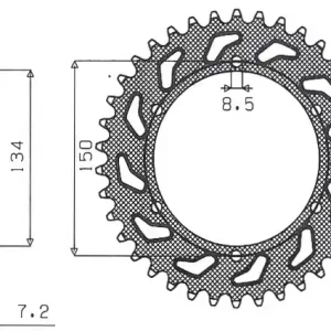 SUNSTAR rozeta 463 48 KAWASAKI kmX 125 86-03 (JTR463.48) (řetěz 428) (46348JT) Novinka