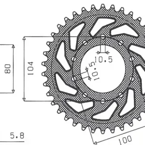 SUNSTAR rozeta 478 45 KAWASAKI ZXR 400 (88-02), Z800 (13-14) (JTR478.45) (řetěz 520) (47845JT) Kup Teď