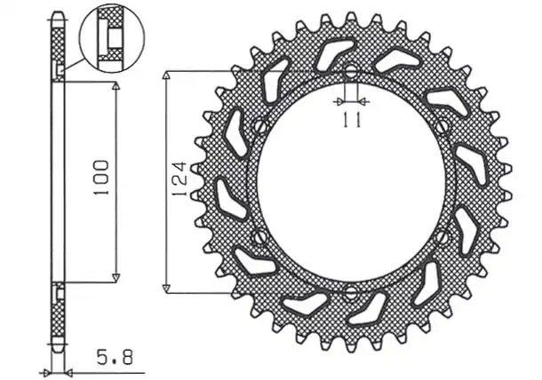 Značkový SUNSTAR rozeta 1027 45 DUCATI MONSTER 696 08-13 (JTR735.45) (řetěz 520) (102745JT)
