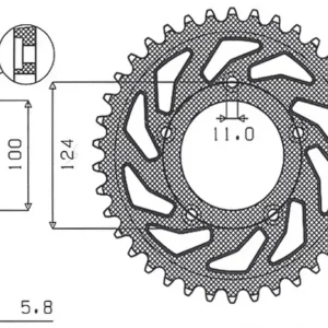 Přímo Od Výrobce SUNSTAR rozeta 4444 38 DUCATI MONSTER / ABS 821 15- 20, PANIGALE 899 898 14-15, SCRAMBLER ABS 800 15-16 (JTR746.38) (řetěz520)