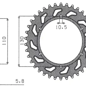 Moderní SUNSTAR rozeta 504 42 KAWASAKI ER5 (97-06) (JTR486.42) (řetěz 520) (50442JT)