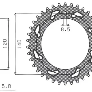 Celosvětová Doprava SUNSTAR rozeta 491 44 KAWASAKI KLE 500 91-07 (JTR487.44) (řetěz 520) (49144JT)