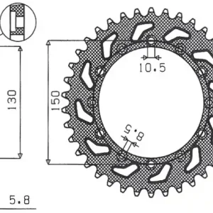 SUNSTAR rozeta 236 47 / 245 47 HONDA NX 650 95-01, YAMAHA XJ 6 09-15, YAMAHA WR 250R 08-10 (JTR245/2.47) (JTR245/3.47) (řetěz 520) (24547JT) Sleva