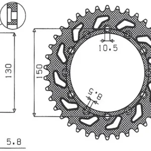 Ruční Výroba SUNSTAR rozeta 236 49 / 245 49 HONDA NX 650 95-01, YAMAHA XJ 6 09-15, YAMAHA WR 250R 08-10, APRILIA RX SIX DAYS 125 90 (JTR245/2.49) (JTR245/3.49) (řetěz 520) (24549JT)