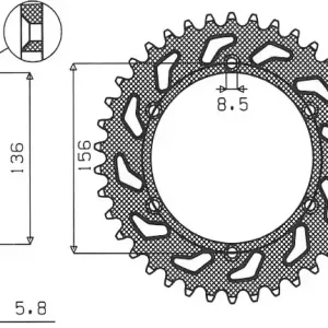 Moderní SUNSTAR rozeta 702 48 BETA 450/498/520 RR 10-14, GAS GAS EC 125/200/250/300/400/450/515 01-15, HUSQVARNA CR/WR 250/300/360, TE 410/510/570/61