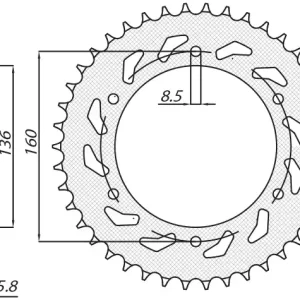 Akční Cena SUNSTAR rozeta 3552 42 APRILIA PEGASO 600 90-93, PEGASO 650 92-04, BMW F650 92-04 (JTR5.42)* (řetěz520) (355242JT)