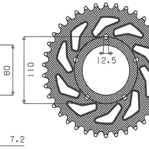 SUNSTAR rozeta 4350 40 HONDA CB 500 94-03, CB 750F 93-03 (JTR1332.40) (řetěz 525) (435040JT) Vrácení Zdarma
