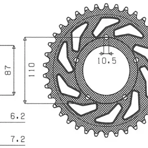 Oblíbený SUNSTAR rozeta 828 46 SUZUKI BANDIT GSF 400 (JTR807.46) (řetěz 525) (82846JT)