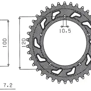 SUNSTAR rozeta 4447 42 / 4363 42 APRILIA TUONO 1000/1100 12-17 (JTR702.42) (JTR713.42) (řetěz525) (436342JT) Ruční Výroba