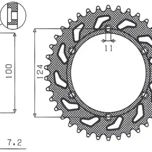Akční Cena SUNSTAR rozeta 4366 39 DUCATI MONSTER 1000 03-05 (JTR745.39)* (řetěz 525) (436639JT)