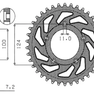 SUNSTAR rozeta 4443 36 DUCATI 749 03-06 (JTR744.36) (řetěz 525) (444336JT) Speciální Cena