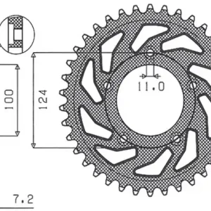 SUNSTAR rozeta 4443 38 DUCATI 749 03-06 (JTR744.38) (řetěz 525) (444338JT) Hromadná Objednávka