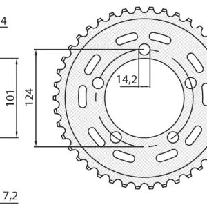 SUNSTAR rozeta 4508 38 KTM 950/990/1190 RC8 /DUKE/ SUPERMOTO (JTR898.38) (řetěz 525) (450838JT) Novinka