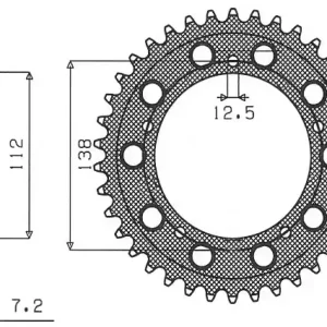 SUNSTAR rozeta 4357 44 HONDA CBR 600 99-00 (JTR1304.44) (řetěz 525) (435744JT) Omezená Nabídka