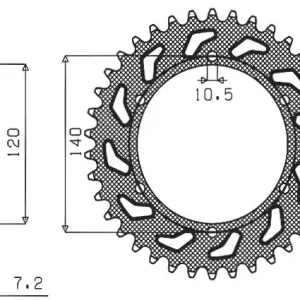 Výprodej SUNSTAR rozeta 5301 39 KAWASAKI ZR 750 ZEPHYR 91-99,W 650 99-06 (JTR498.39) (řetěz 525) (530139JT)