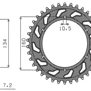 Dokud Zásoby Vydrží SUNSTAR rozeta 4405 43 HONDA CBR 600RR 03-06 (PC37) (JTR1307.43) (řetěz 525) (440543JT)