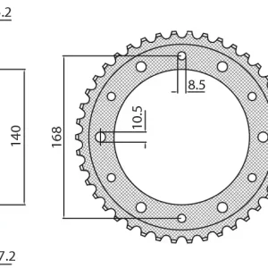SUNSTAR rozeta 4550 47 BMW F 800R (otvory pro šrouby 8,5mm) (JTR6.47) (řetěz 525) (455047JT) Časově Omezené