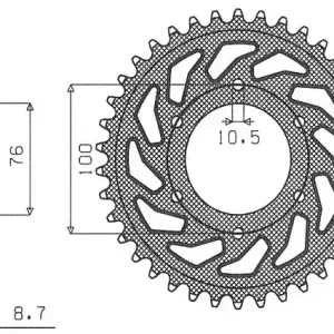SUNSTAR rozeta 825 48 / 816 48 SUZUKI GSXR1100, GSXR750 (92-95) (JTR816.48) (řetěz 530) (81648JT) Nízká Cena