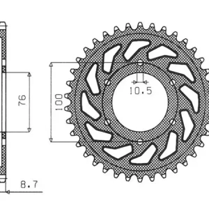 Cenově Výhodný SUNSTAR rozeta 825 52 / 816 48 SUZUKI GSXR1100, GSXR750 (92-95) (JTR816.52) (řetěz 530) (81652JT)