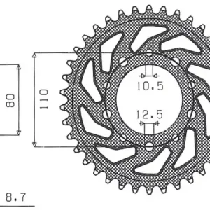 Originální SUNSTAR rozeta 334 42 HONDA CBR 1000F 93-98, CB 1000, CBX 1000 (JTR1334.42) (řetěz 530) (33442JT)