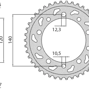 SUNSTAR rozeta 4409 44 TRIUMPH TIGER 1050 07-13 (JTR1800.44) (řetěz 530) (440944JT) Autentický