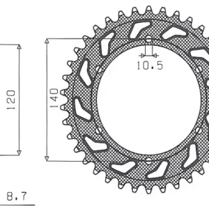 Nová Kolekce SUNSTAR rozeta 498 46 KAWASAKI ZXR 750H 89, VN 800A 95-96 (JTR499.46) (řetěz 530) (49846JT)
