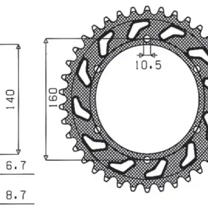 Akční Cena SUNSTAR rozeta 502 44 KAWASAKI GPX 750R, GPZ 750/900/1100, ZRX/ZZR 1100 (JTR502.44) (řetěz 530) (50244JT)
