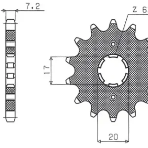 SUNSTAR řetězové kolo přední 2037 17 HONDA XLR 125 CBR 125 (+2), CLR 125 (JTF1264.17) (řetěz 428) (203717JT) Ověřený