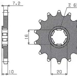 SUNSTAR řetězové kolo přední 799 14 SUZUKI GZ 125 98-11 (-1), GN 125, VL 125 INTRUDER (JTF410.14) (řetěz 428) (79914JT) Aktuální