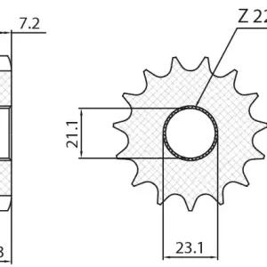 SUNSTAR řetězové kolo přední 2149 15 YAMAHA 250 TRICKER 06-08, YBR 250 08-11 (JTF1594.15) (řetěz 428) (214915JT) Nová Kolekce