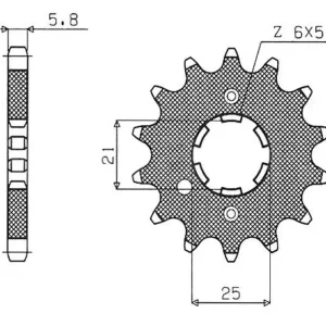 SUNSTAR řetězové kolo přední 569 15 KAWASAKI KX 250 87-98, YAMAHA YZ 250 77-98 (JTF569.15) (řetěz 520) (56915JT) Akce