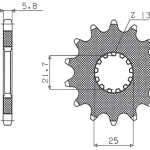 SUNSTAR řetězové kolo přední 565 13 / 2141 13 KAWASAKI KXF 450 06-, YAMAHA YZF/WRF 400/426/450 (JTF565.13) (řetěz 520) (56513JT)YFZ 450 04-13 Originální