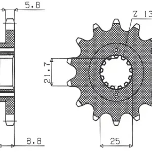 SUNSTAR řetězové kolo přední 525 17 KAWASAKI ER5 97-06 (JTF512.17) (řetěz 520) (52517JT) Akce