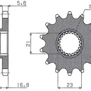 SUNSTAR řetězové kolo přední 443 16 YAMAHA XJ 600 DIVERSION 92-03 (JTF582.16) (řetěz 520) (44316JT) Akce