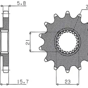 Speciální Cena SUNSTAR řetězové kolo přední 441 15 YAMAHA XT 600 87-90, XT 600E 97-03, XTZ 660 91-98, TT 600 93-02 (JTF1577.15) (řetěz 520) (44115JT)