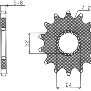 SUNSTAR řetězové kolo přední 406 14 APRILIA RED ROSE/PEGASO 125 88-99, RS 125 93-99, TUAREG RALLY/WIND 125 89-93, TUONO 125 03-07 (40614JT) (řetěz 525) Poslední Šance