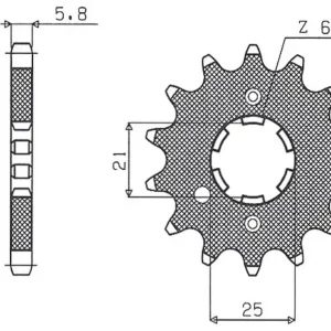 Časově Omezené SUNSTAR řetězové kolo přední DUCATI MONSTER 900 00-02 (JTF736.15) (řetěz520) (STD.)